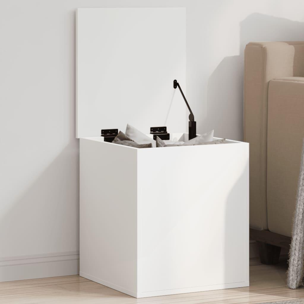 Caja de almacenaje de madera de ingeniería blanca 50x30x28 cm