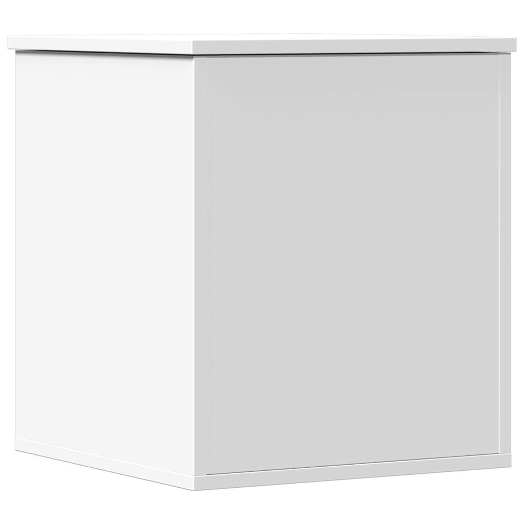 Caja de almacenaje de madera de ingeniería blanca 50x30x28 cm