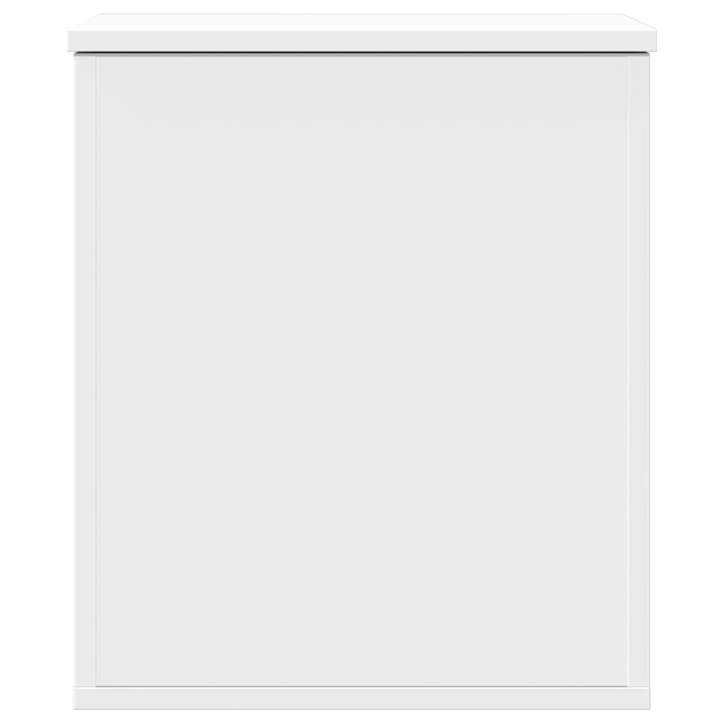 Caja de almacenaje de madera de ingeniería blanca 50x30x28 cm