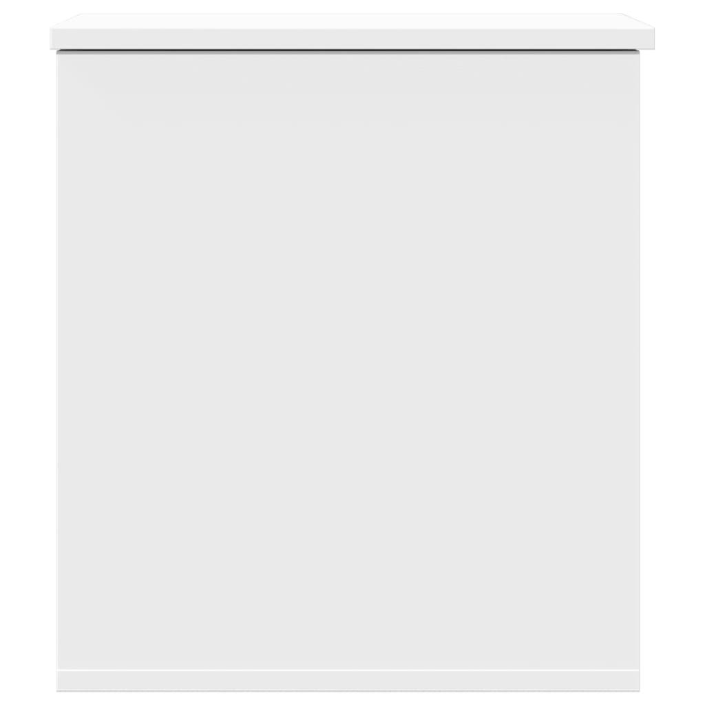 Caja de almacenaje de madera de ingeniería blanca 50x30x28 cm