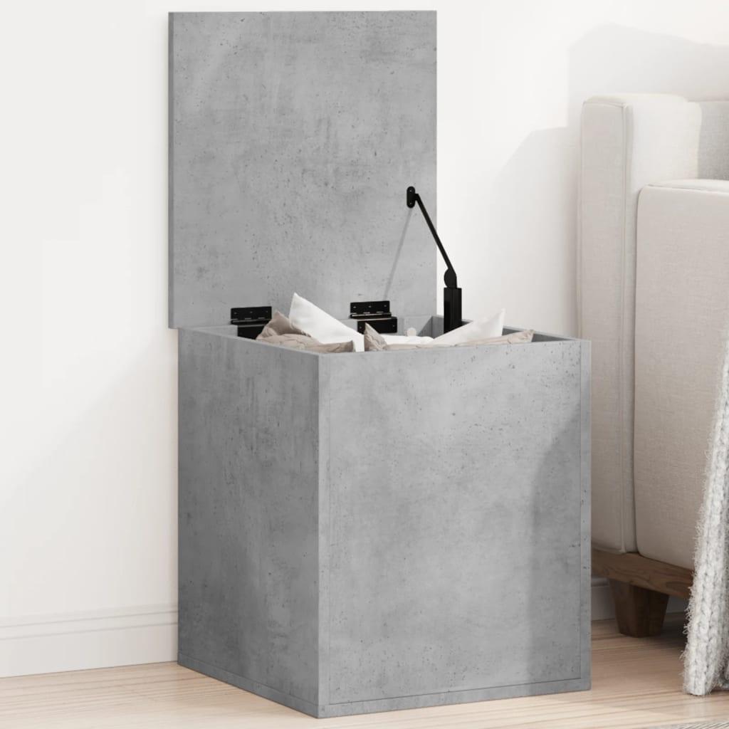Caja de almacenaje madera ingeniería gris hormigón