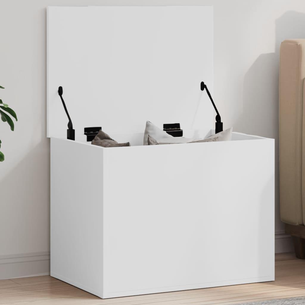 Caja de almacenaje de madera de ingeniería blanca 50x30x28 cm