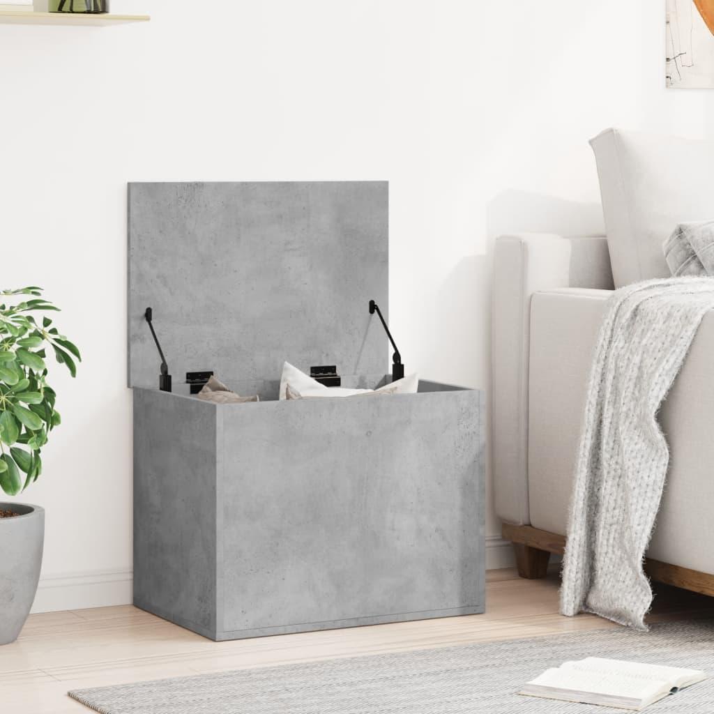 Caja de almacenaje madera ingeniería gris hormigón 102x35x35 cm
