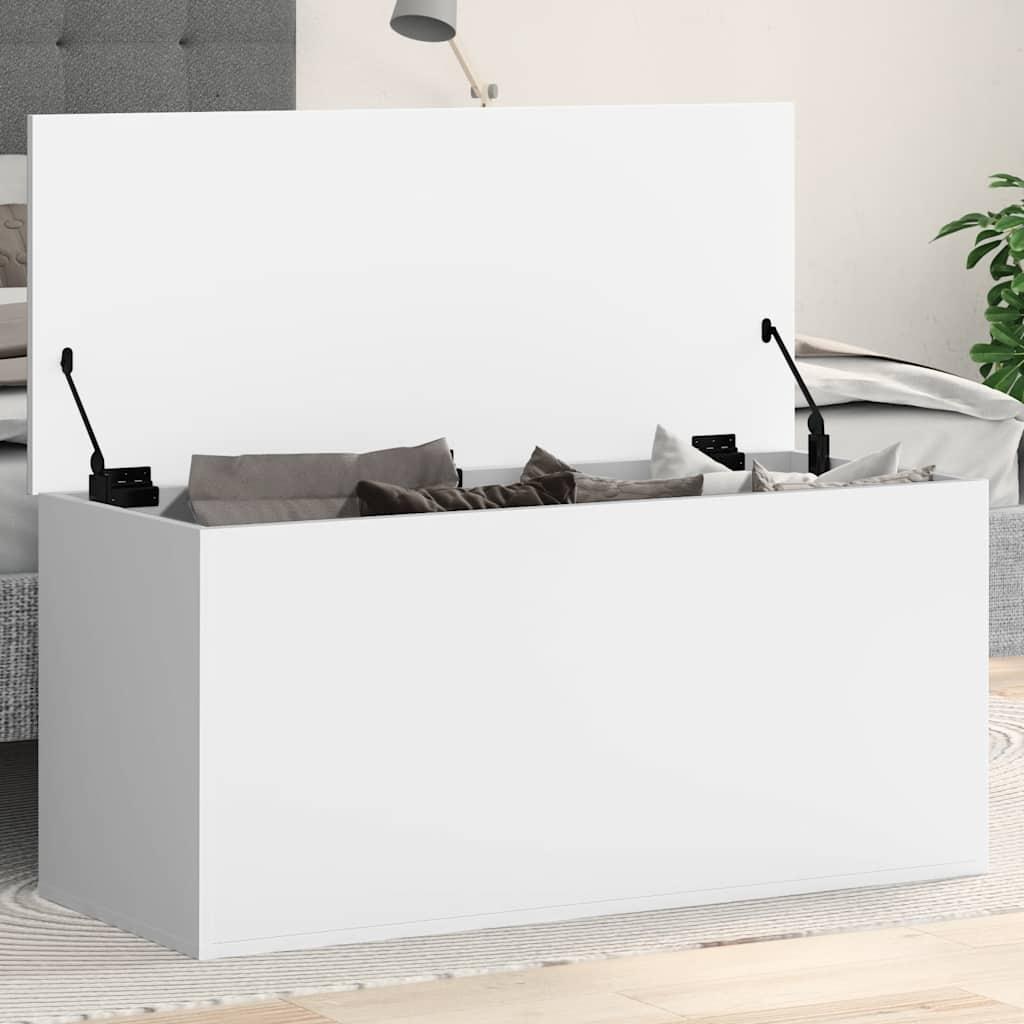 Caja de almacenaje de madera de ingeniería blanca 50x30x28 cm