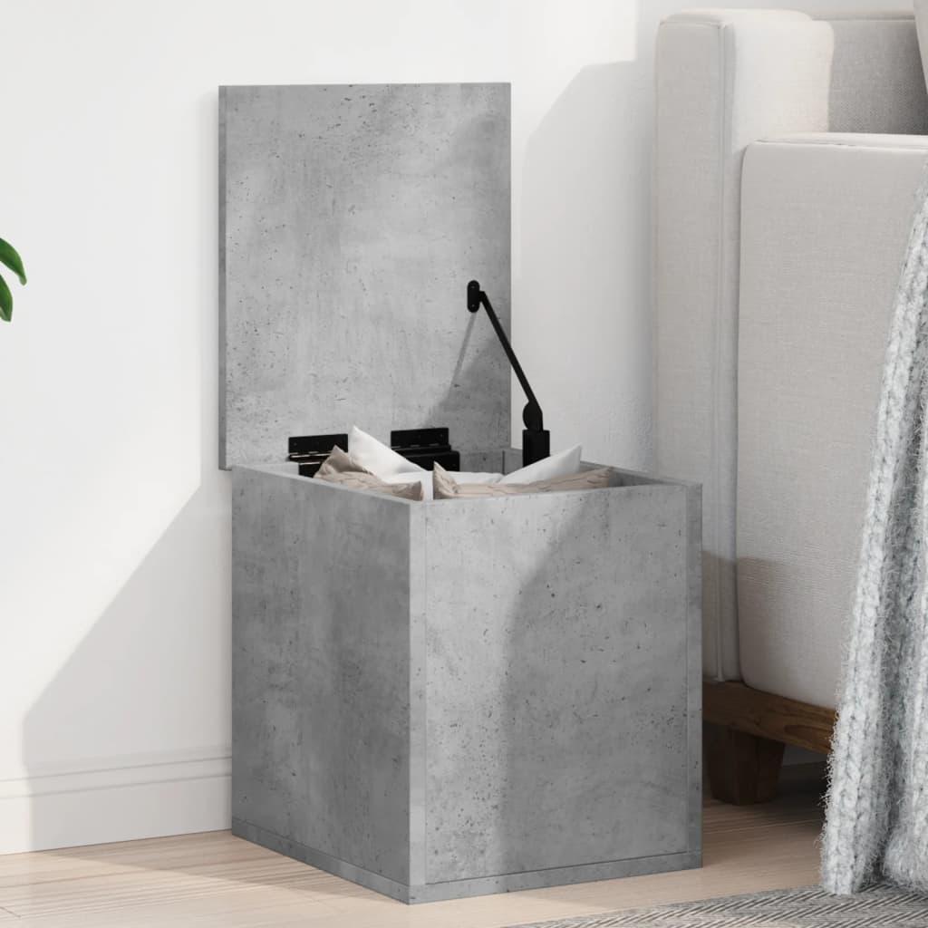 Caja de almacenaje madera ingeniería gris hormigón