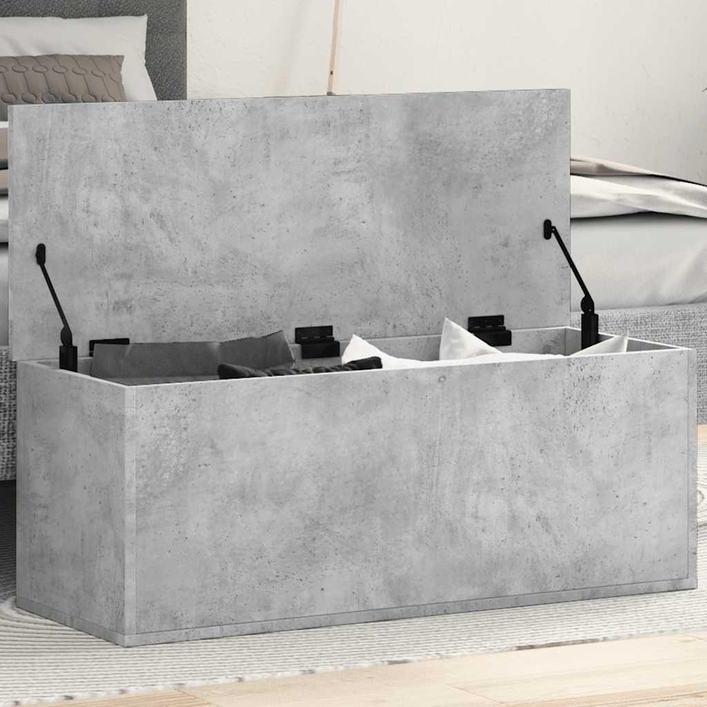 Caja de almacenaje madera ingeniería gris hormigón