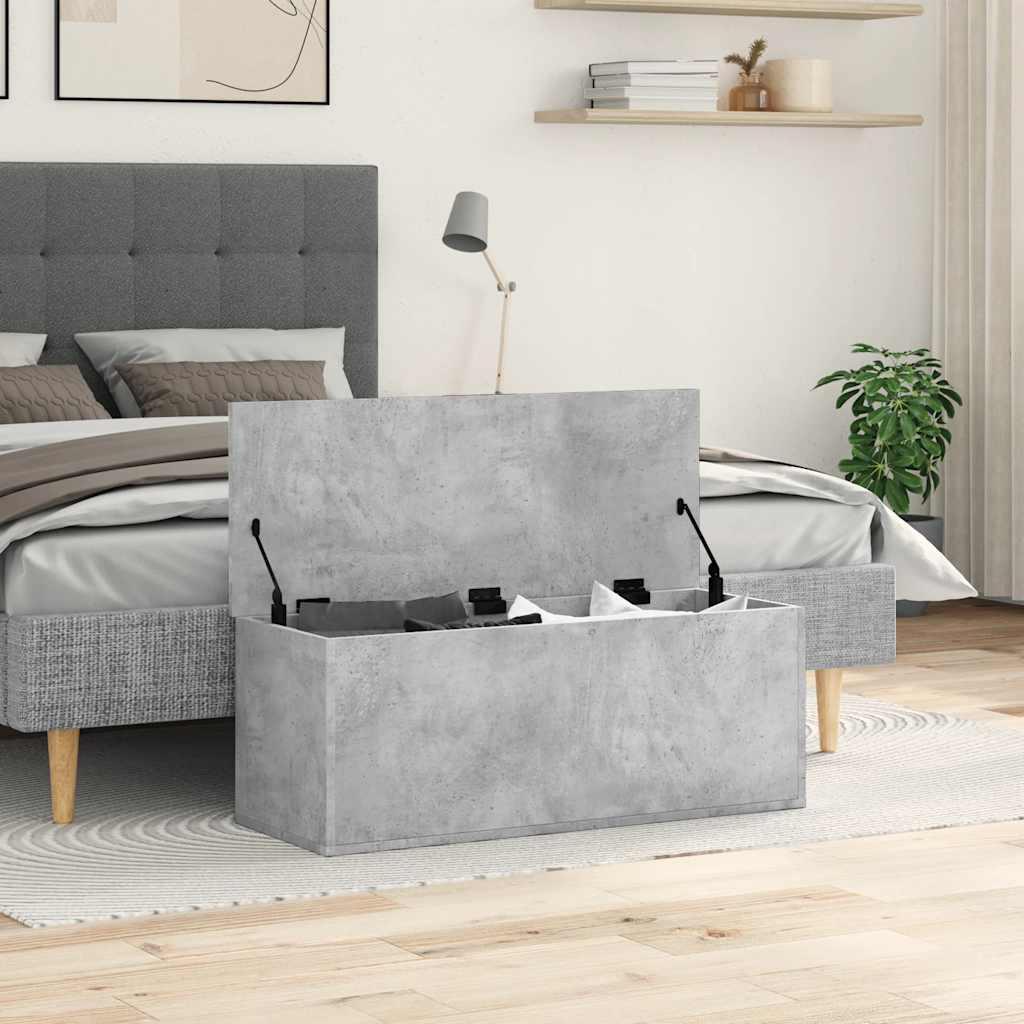 Caja de almacenaje madera ingeniería gris hormigón