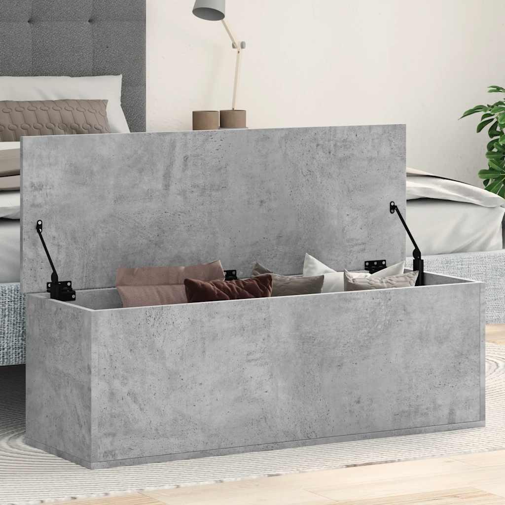 Caja de almacenaje madera ingeniería gris hormigón