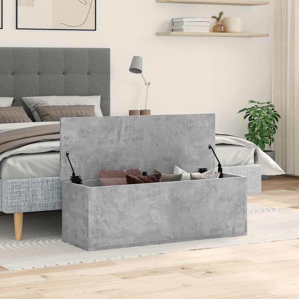 Caja de almacenaje madera ingeniería gris hormigón