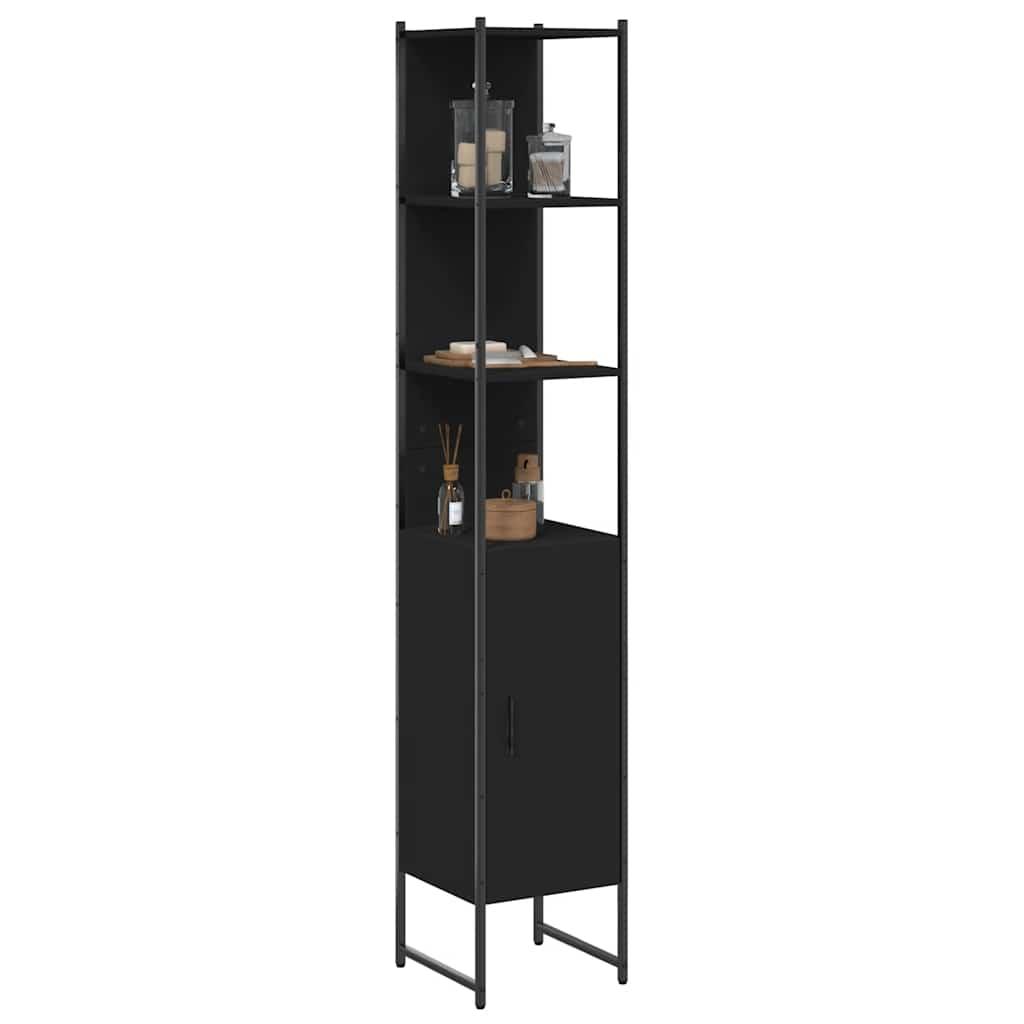 Armario de baño madera de ingeniería gris Sonoma 33x33x120,5 cm
