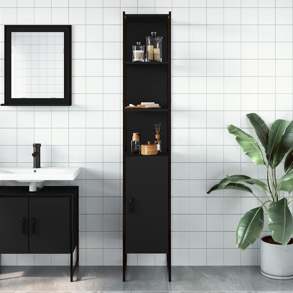 Armario de baño madera de ingeniería gris Sonoma 33x33x120,5 cm