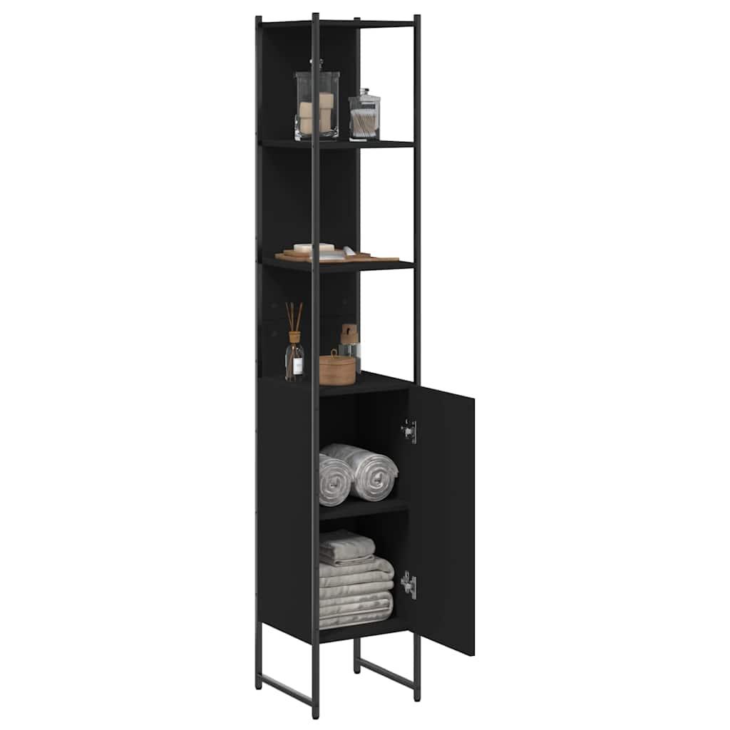 Armario de baño madera de ingeniería gris Sonoma 33x33x120,5 cm