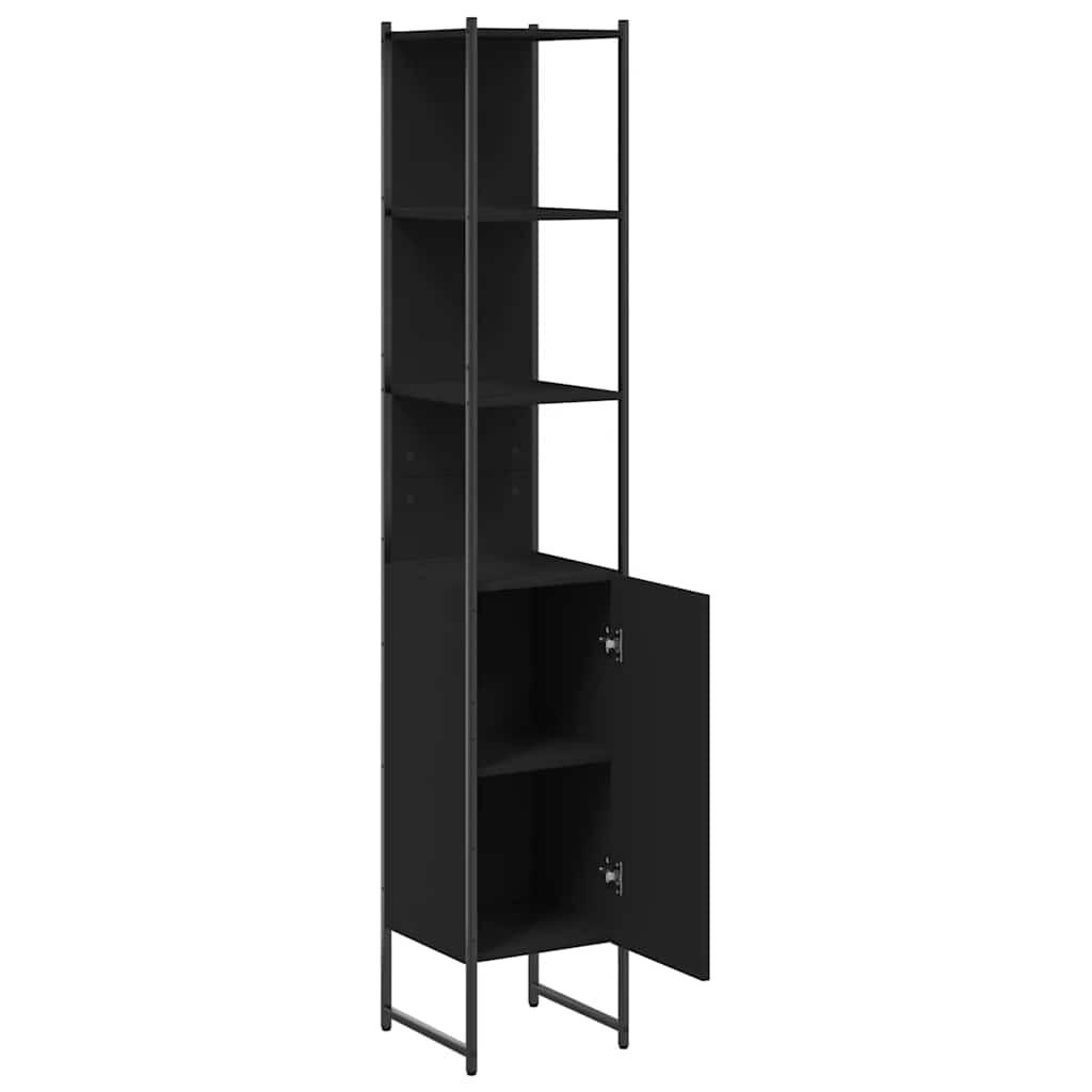 Armario de baño madera de ingeniería gris Sonoma 33x33x120,5 cm