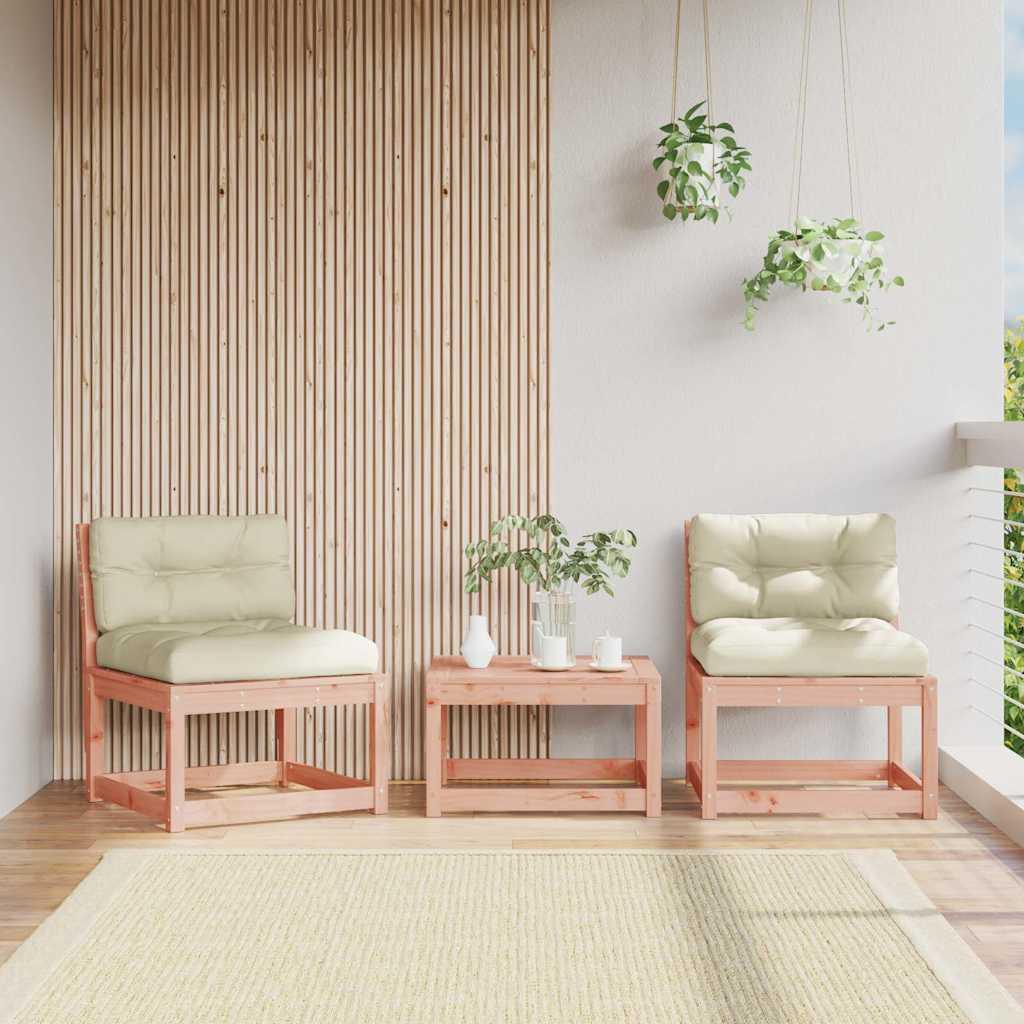 Sofás de jardín con cojines 2 uds madera maciza abeto Douglas