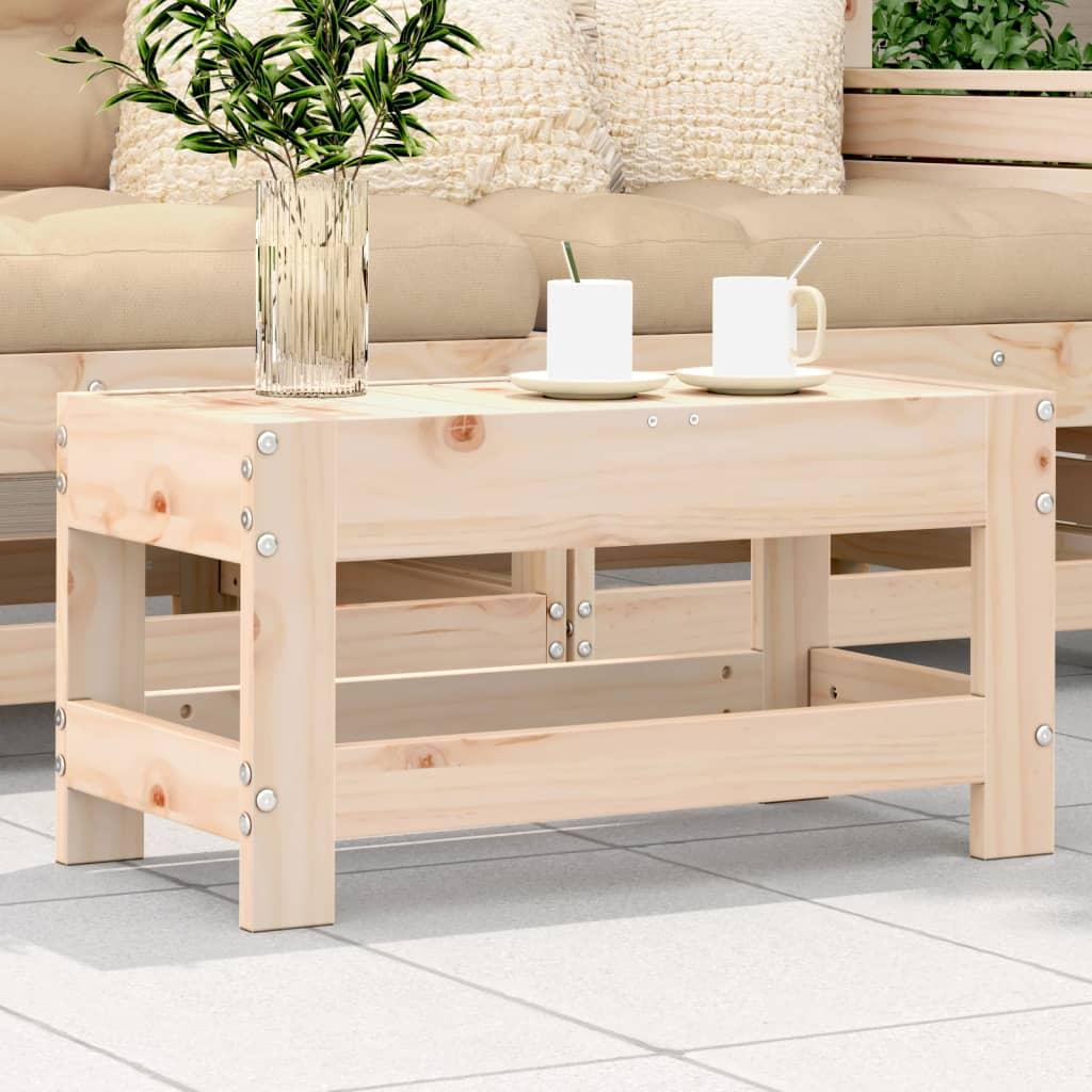 Taburete de jardín madera maciza de pino blanco 62x63,5x53,5 cm
