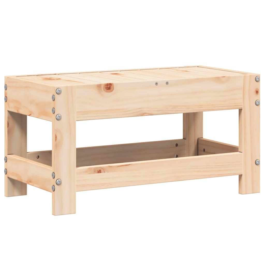 Taburete de jardín madera maciza de pino blanco 62x63,5x53,5 cm