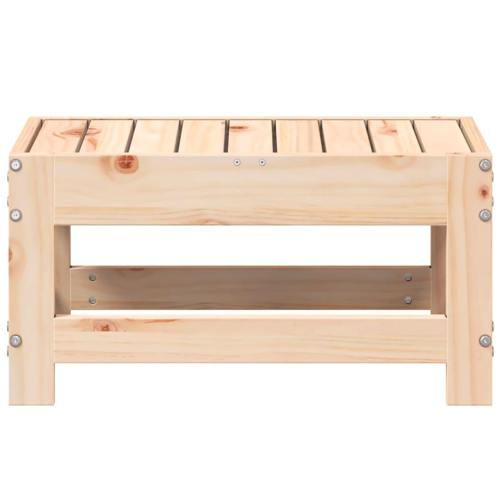 Taburete de jardín madera maciza de pino blanco 62x63,5x53,5 cm
