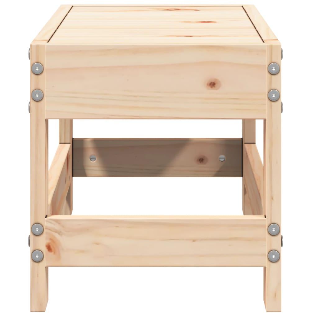 Taburete de jardín madera maciza de pino blanco 62x63,5x53,5 cm