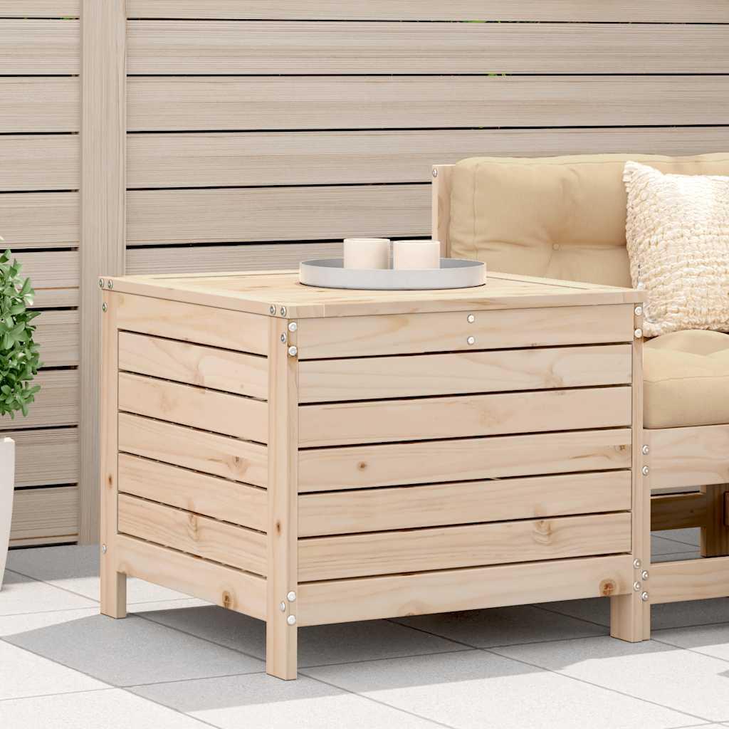 Taburete de jardín madera maciza de pino blanco 62x63,5x53,5 cm