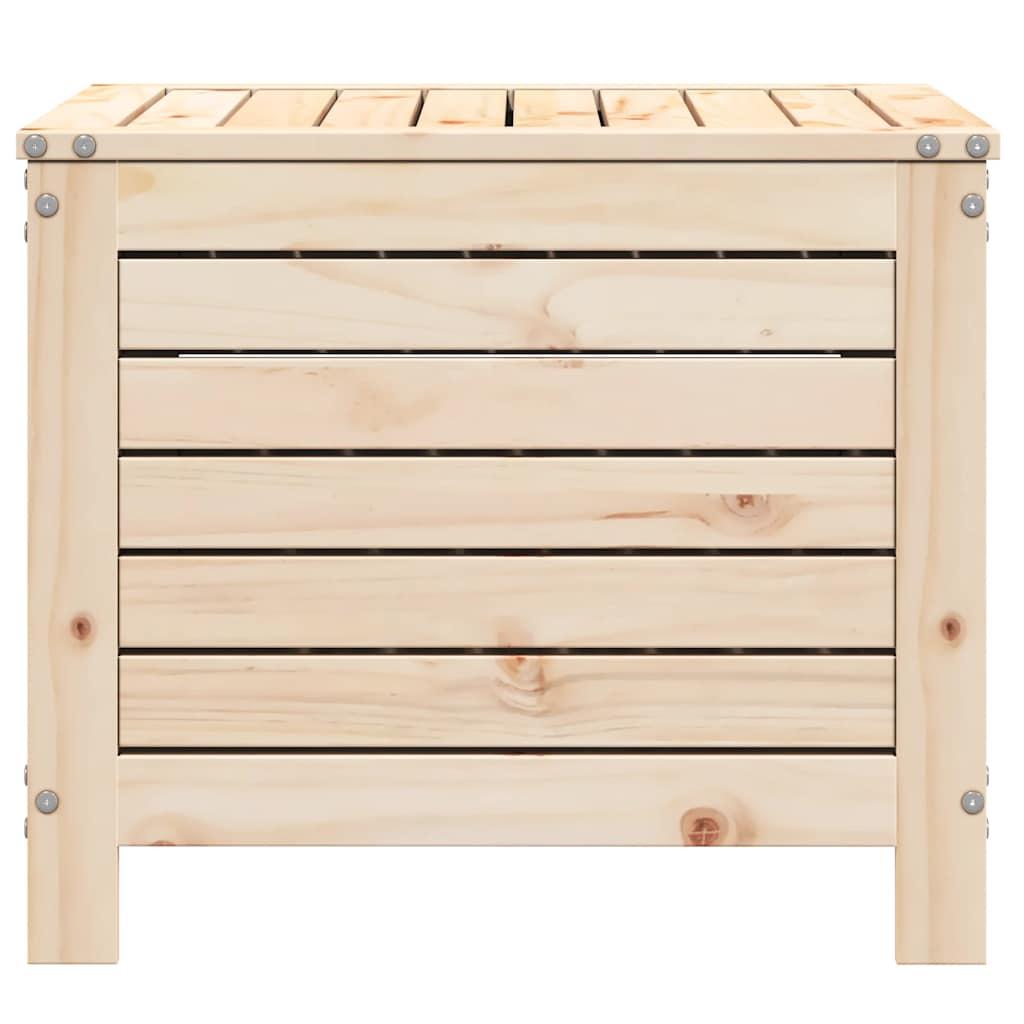 Taburete de jardín madera maciza de pino blanco 62x63,5x53,5 cm