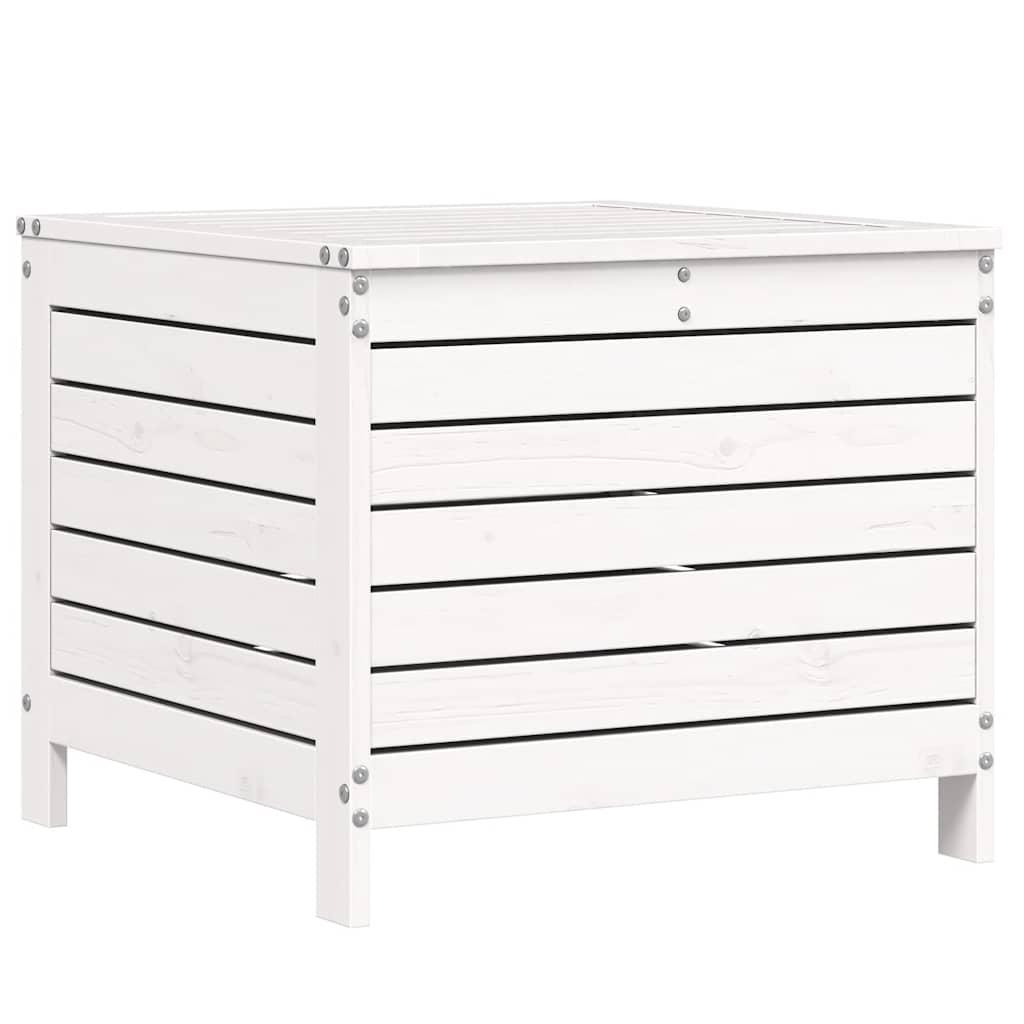Taburete de jardín madera maciza de pino blanco 62x63,5x53,5 cm