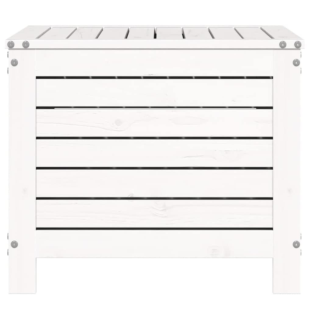 Taburete de jardín madera maciza de pino blanco 62x63,5x53,5 cm