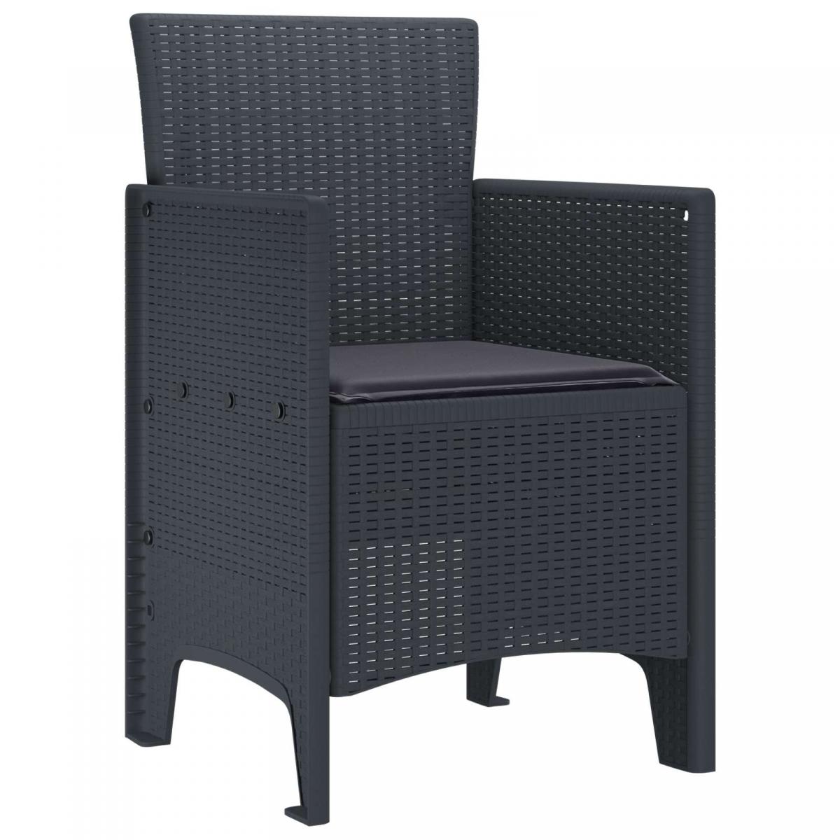 Silla de Jardín 4 uds. Gris Claro Polipropileno