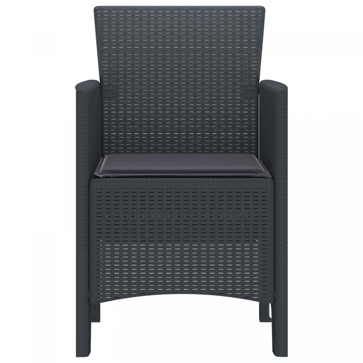 Silla de Jardín 4 uds. Gris Claro Polipropileno