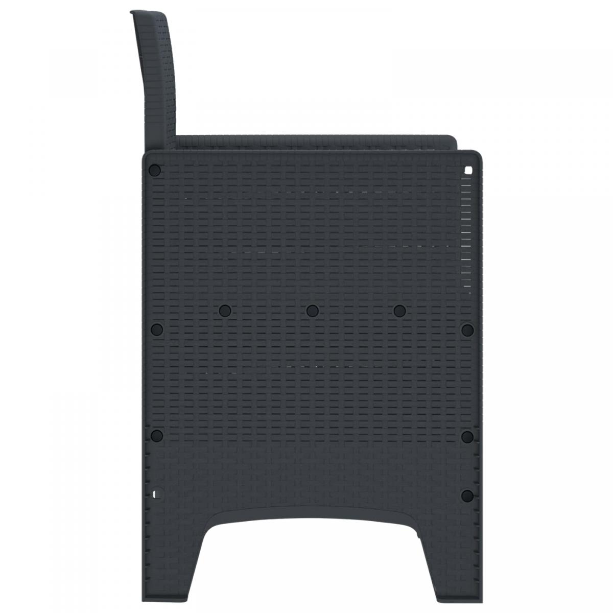 Silla de Jardín 4 uds. Gris Claro Polipropileno