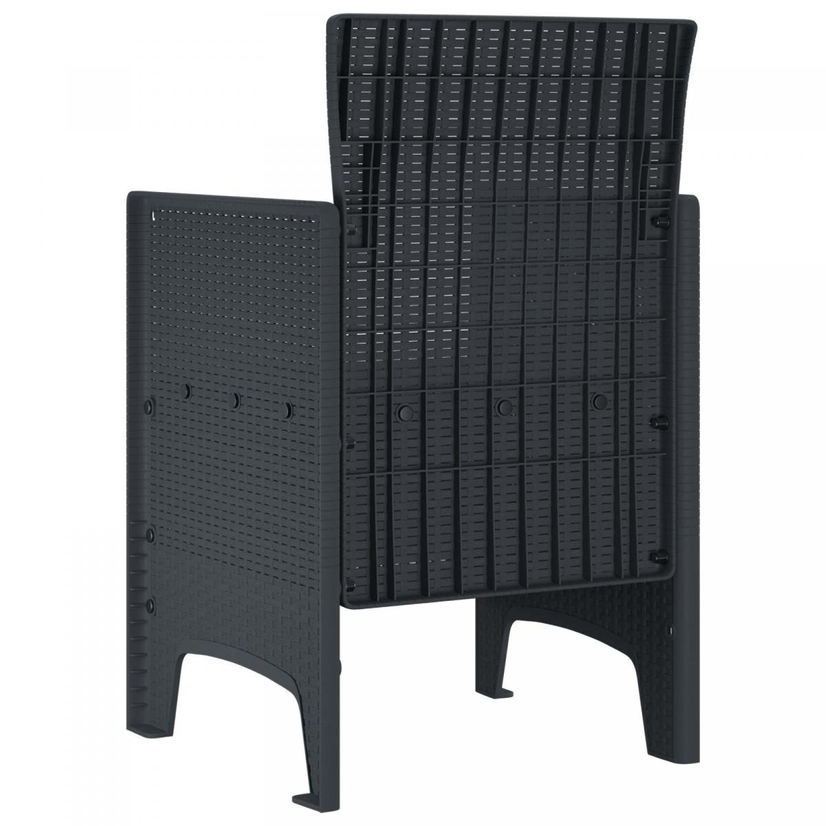 Silla de Jardín 4 uds. Gris Claro Polipropileno