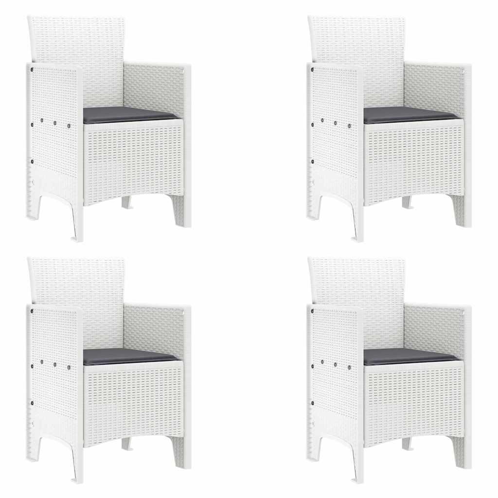 Silla de Jardín 4 uds. Gris Claro Polipropileno