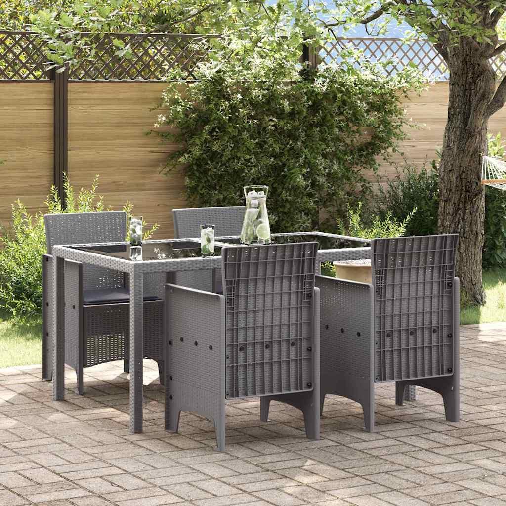 Silla de Jardín 4 uds. Gris Claro Polipropileno