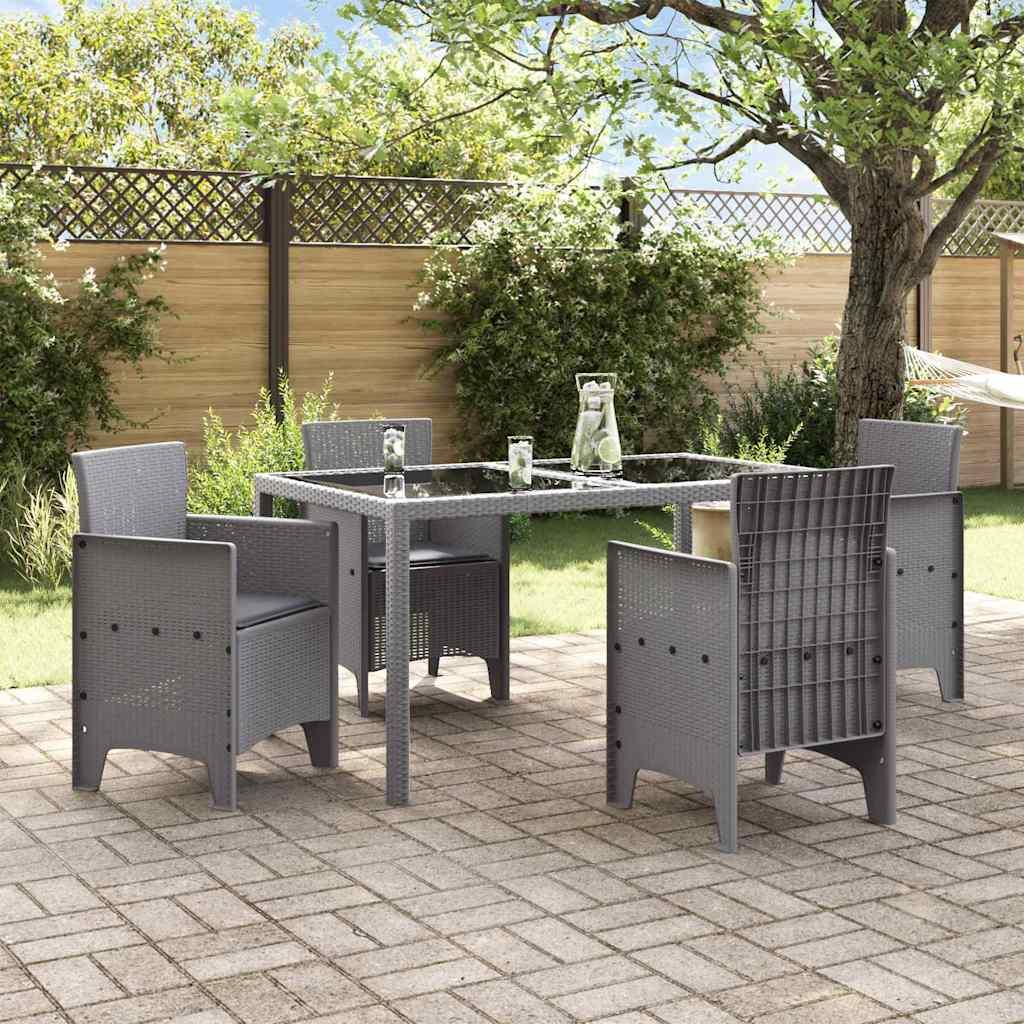 Silla de Jardín 4 uds. Gris Claro Polipropileno
