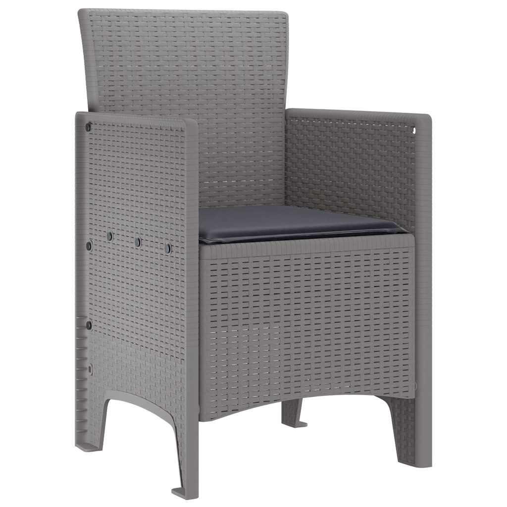 Silla de Jardín 4 uds. Gris Claro Polipropileno