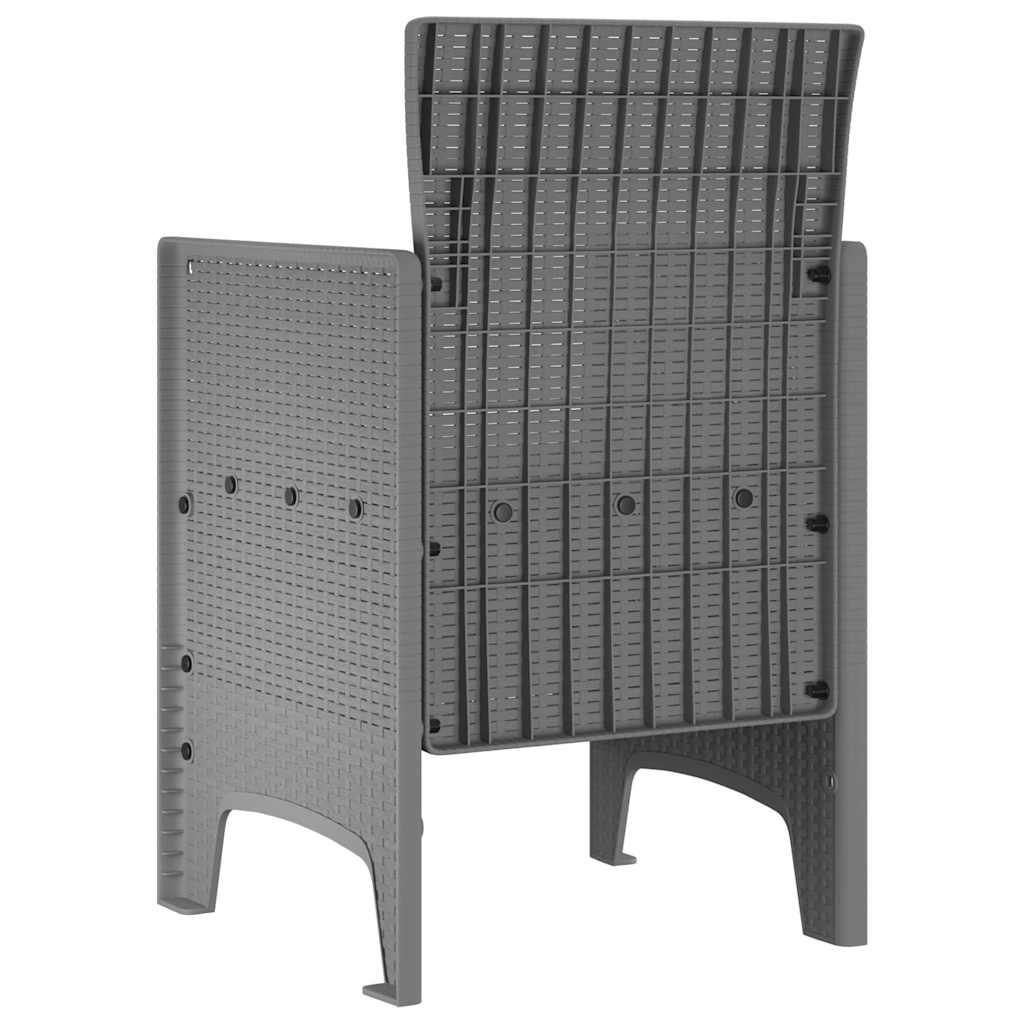 Silla de Jardín 4 uds. Gris Claro Polipropileno