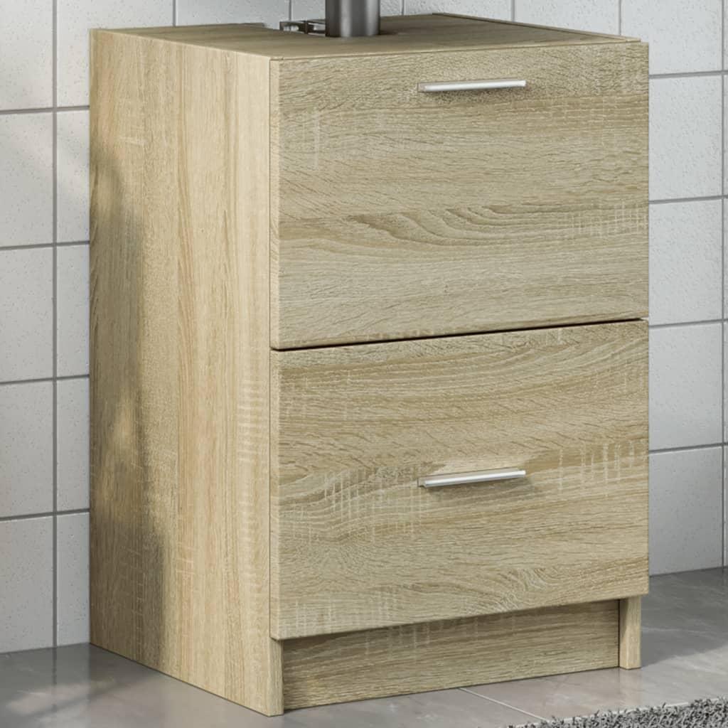 Armario de lavabo madera de ingeniería roble Sonoma 59x37x59 cm