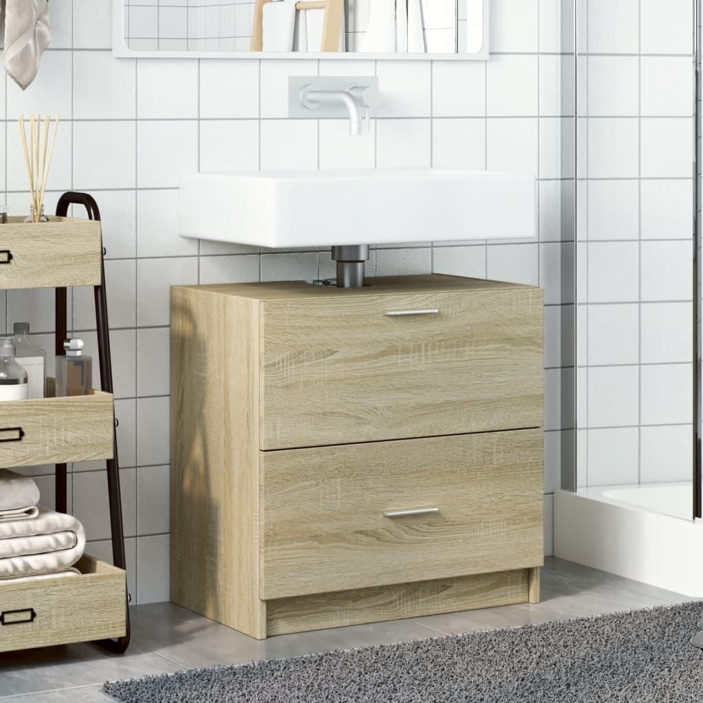 Armario de lavabo madera de ingeniería roble Sonoma 40x37x59 cm