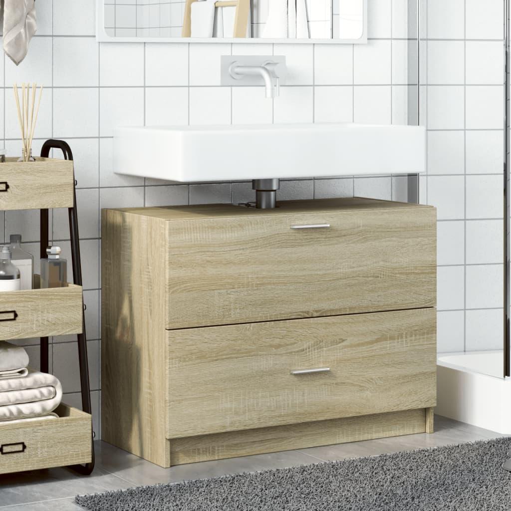 Armario de lavabo madera de ingeniería roble Sonoma 40x37x59 cm