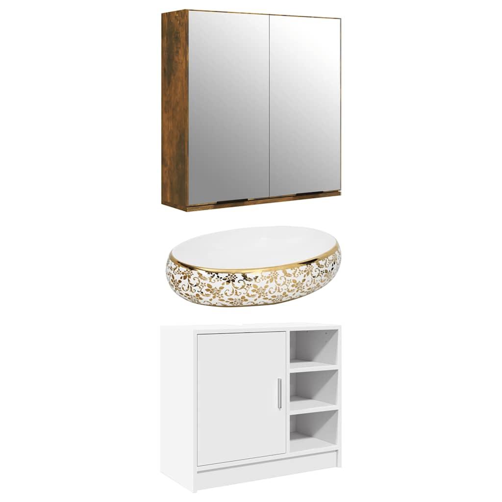 Armario de lavabo madera de ingeniería roble Sonoma 40x37x59 cm