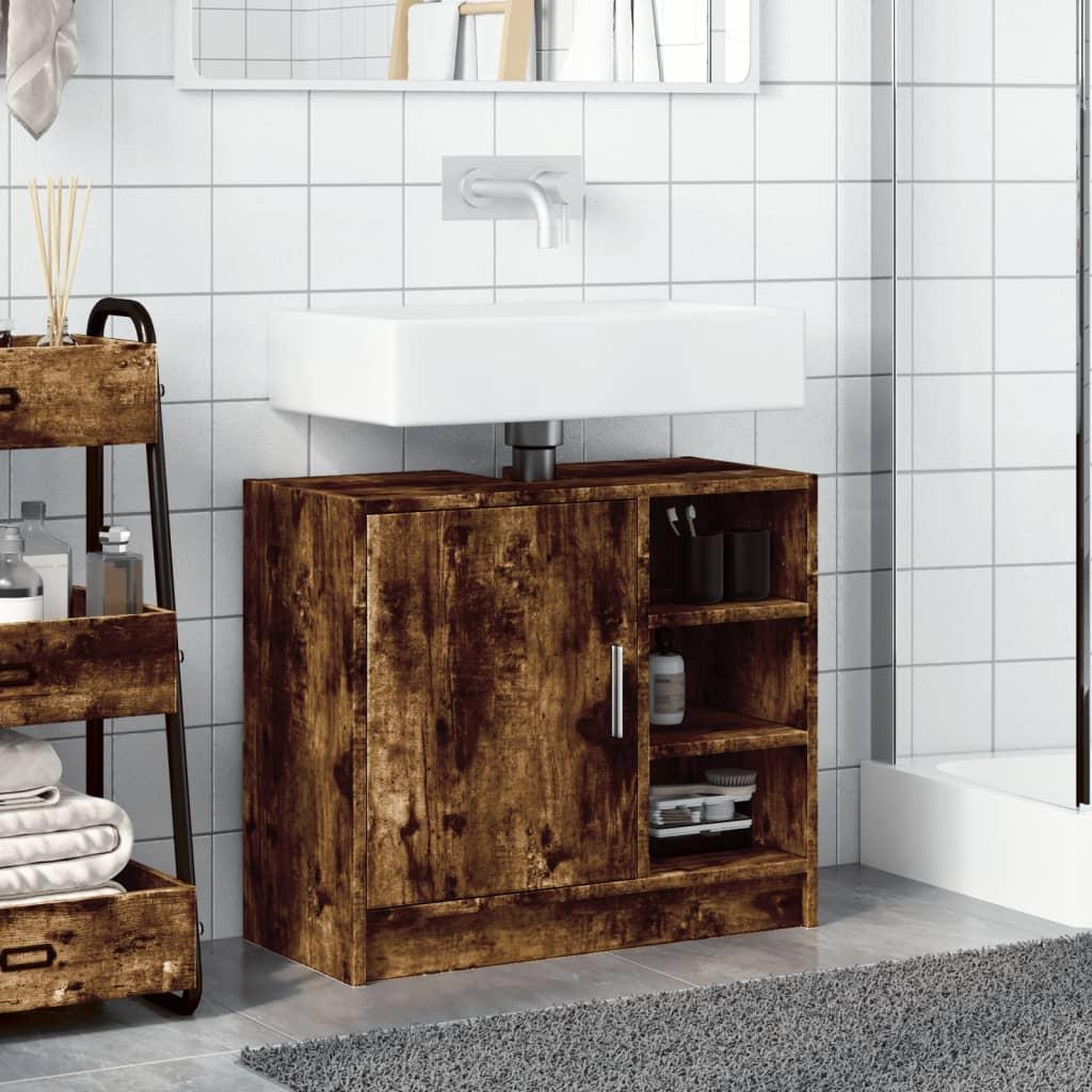 Armario de lavabo madera de ingeniería roble Sonoma 59x37x59 cm