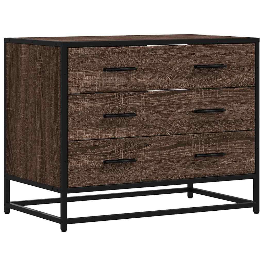 Cómoda de madera contrachapada roble ahumado 70x41x83,5 cm