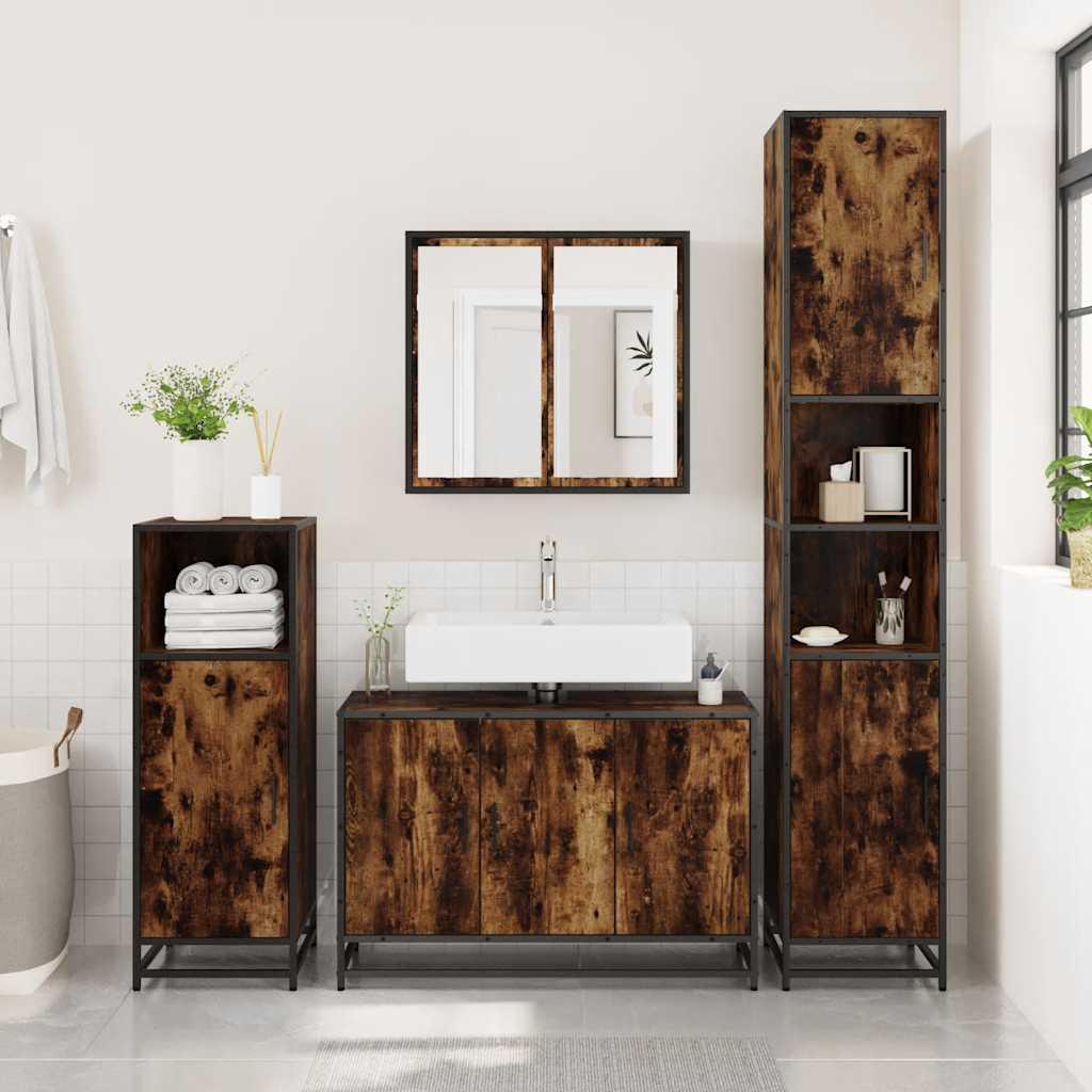 Armario de lavabo de baño madera ingeniería