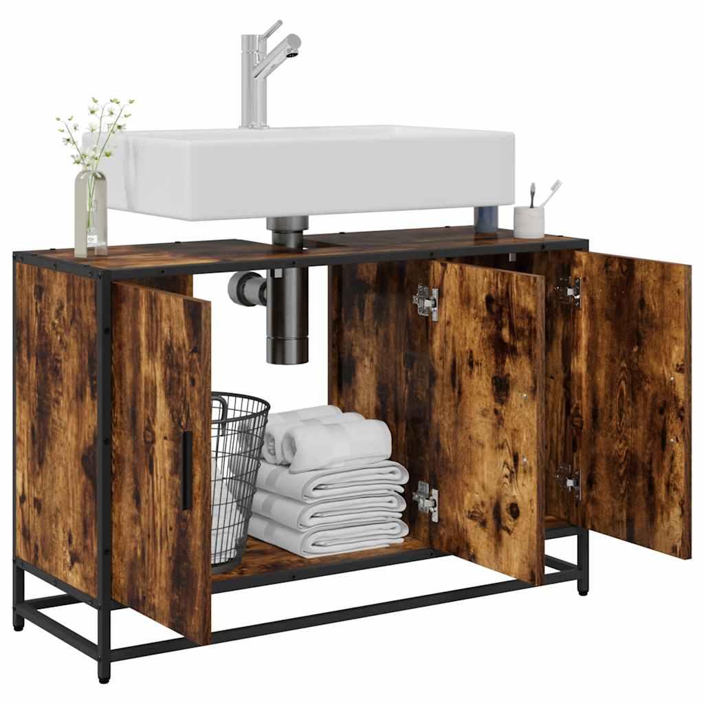 Armario de lavabo de baño madera ingeniería