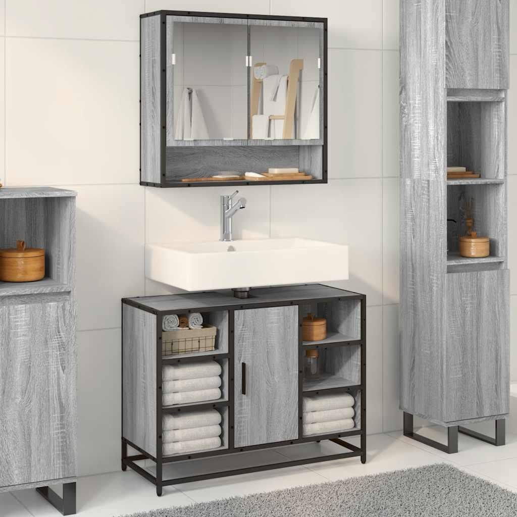 Armario de lavabo de baño madera ingeniería