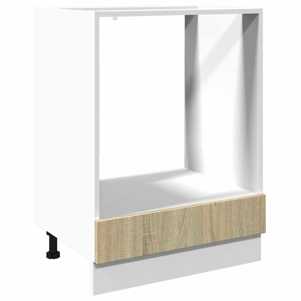 Armario de horno madera contrachapada color roble 60x46x81,5 cm