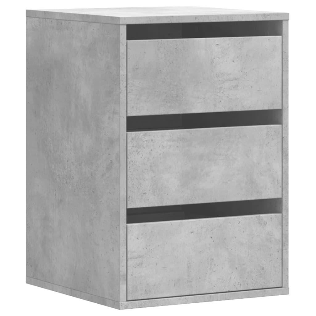 Cajonera de esquina madera ingeniería gris hormigón 40x41x58 cm