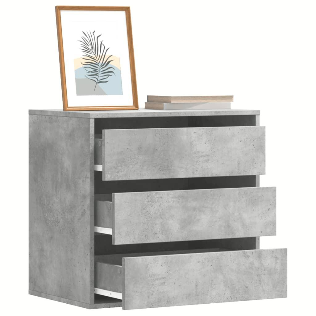 Cajonera de esquina madera ingeniería gris hormigón 40x41x58 cm