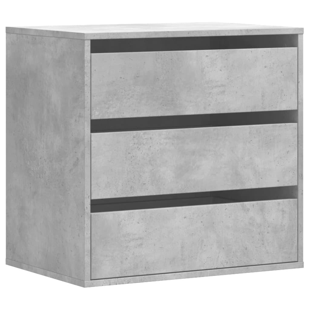 Cajonera de esquina madera ingeniería gris hormigón 40x41x58 cm