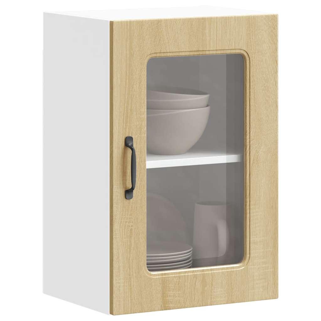 Armario de cocina de pared con puerta de cristal "Kalmar" de, madera de ingeniería