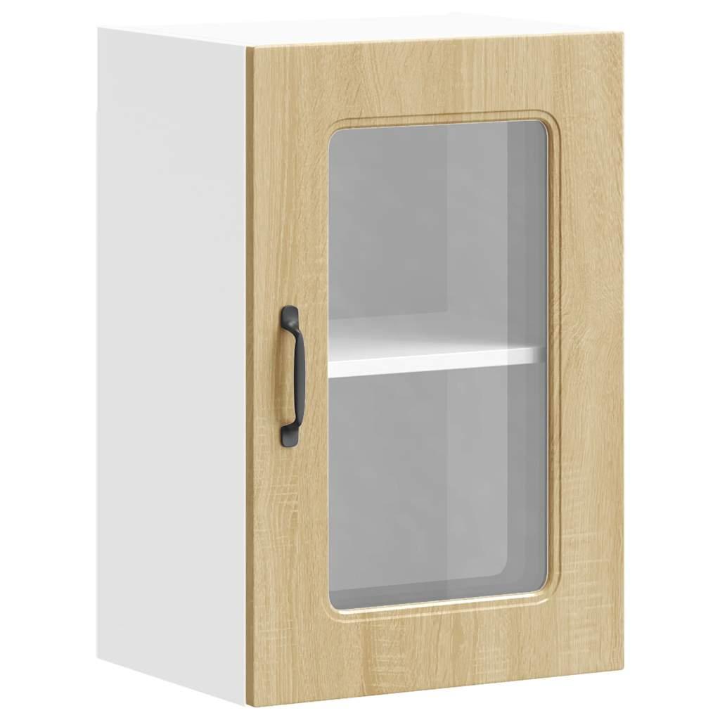 Armario de cocina de pared con puerta de cristal "Kalmar" de, madera de ingeniería